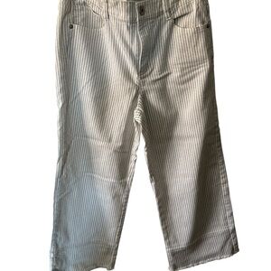 J. Jill High Rise Striped Jeans - White and Gray